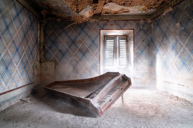 Abandoned Piano on the Floor. by Roman Robroek - Photos of Abandoned Buildings