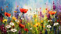 Colourful flower garden impressionism, wildflowers, seed mixture