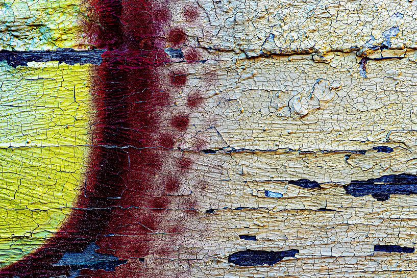 Buntes, altes Holz (gelb/rot) von Flatfield