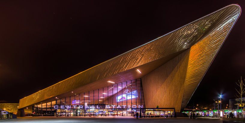 Gare centrale de Rotterdam de nuit  par Evert Buitendijk