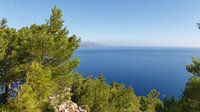 Vue de la mer depuis l'île de Karpathos Grèce