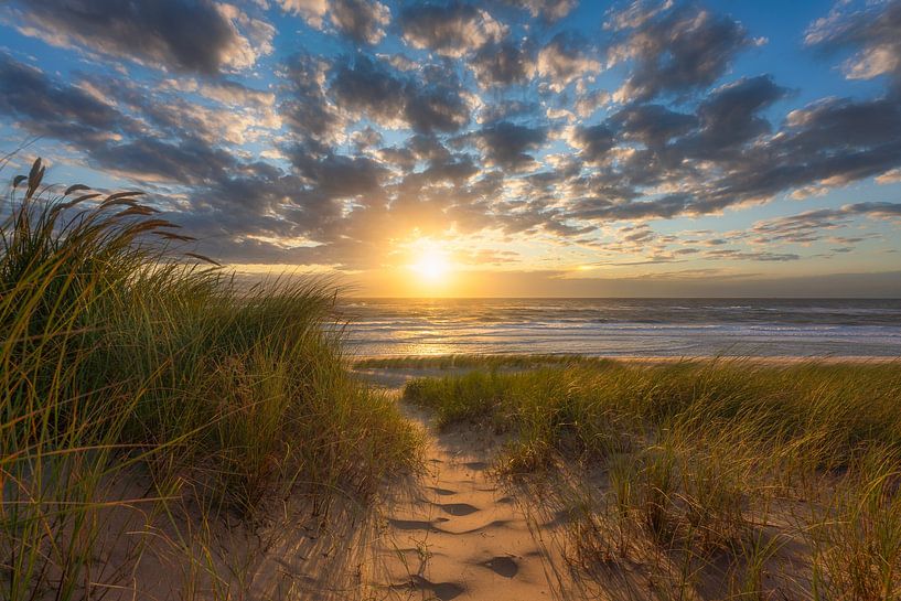 Strand bei Sonnenuntergang von Jeroen Lagerwerf