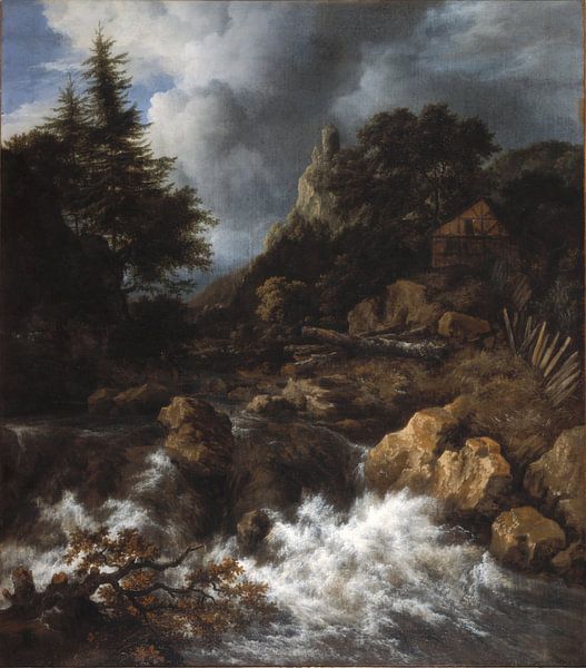 Jacob van Ruisdael - Wasserfall in einer bergigen Nordlandschaft von 1000 Schilderijen