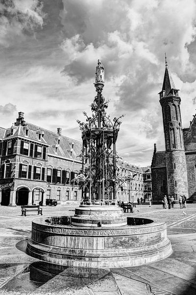 Binnenhof Den Haag Die Niederlande Schwarz und Weiß von Hendrik-Jan Kornelis