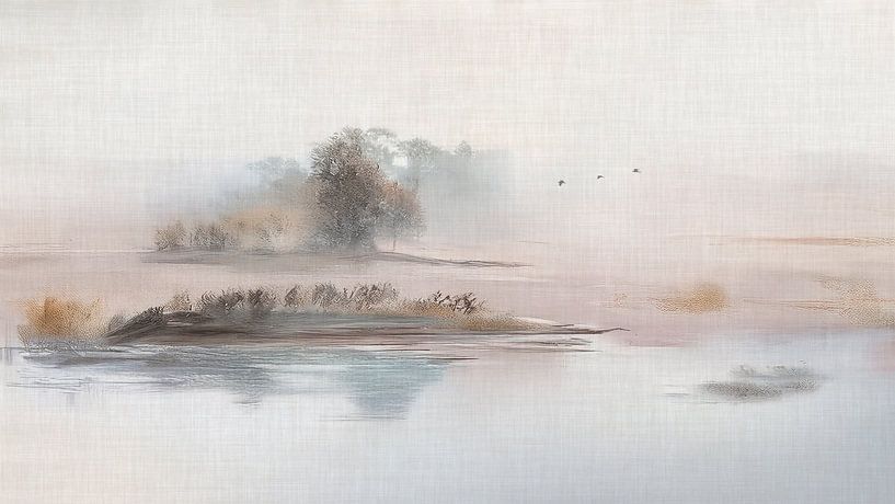 ZEN ART: Restful misty Heath landscape by Studio Pieternel