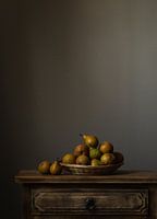 Atmospheric still life with pears