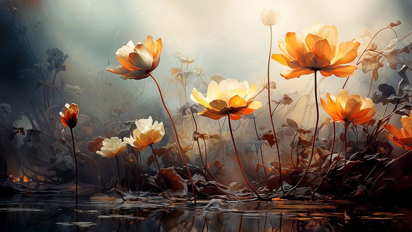 Wasserblumen Komposition von Dakota Wall Art