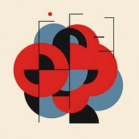 Modern Geometric Arrangement Circle Minimalist Composition Bold Colors Abstract Artwork