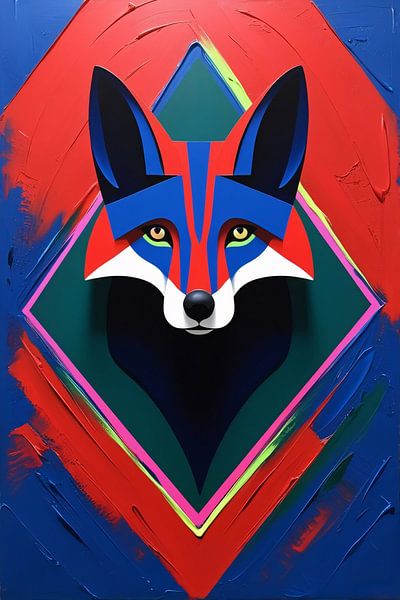 Bunte abstrakte Fuchskunst von Art & Soul Creations