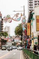 Bunte Reihenstraße in Little India, Singapur