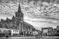 Sint Joriskerk Hof historisch Amersfoort zwartwit