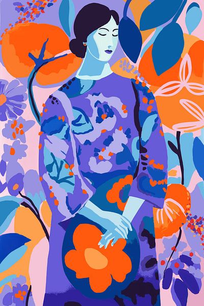 Femme dans un jardin de fleurs par Treechild