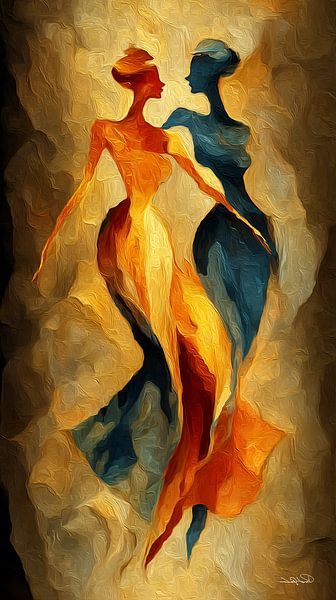 abstract dansende vrouwen van Gelissen Artworks