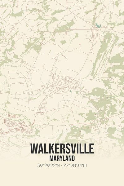 Vintage map of Walkersville (Maryland), USA. by Prints of Place