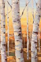 Palette de la forêt de bouleaux Impression d'art au couteau