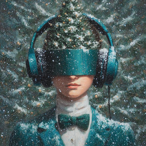 Kopfhörer für den Weihnachtsbaum | Kopfhörer für den Weihnachtsbaum von ARTEO Gemälde