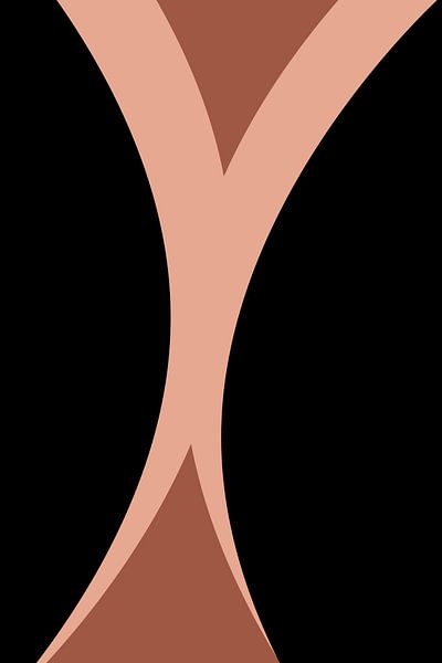 Moderne abstracte boho vormen in roze, terra, zwart nr. 4 van Dina Dankers