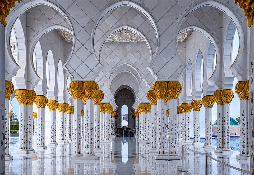 Entrée en marbre blanc de la mosquée Sheikh Zayed par Rene Siebring