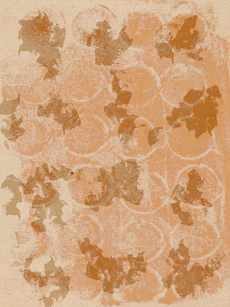 Abstracte kunst in warm okergeel en wit van Abstract Minimalist Art