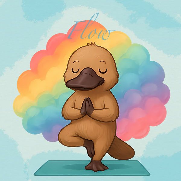 Flow in serenity l'ornithorynque du yoga par nachtfarbenart