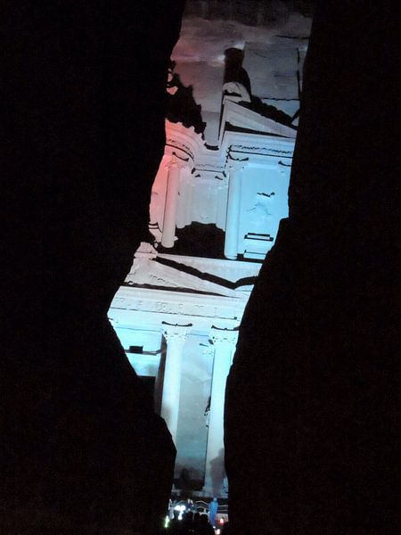 The Treasury in Petra by night von Nadine Geerinck