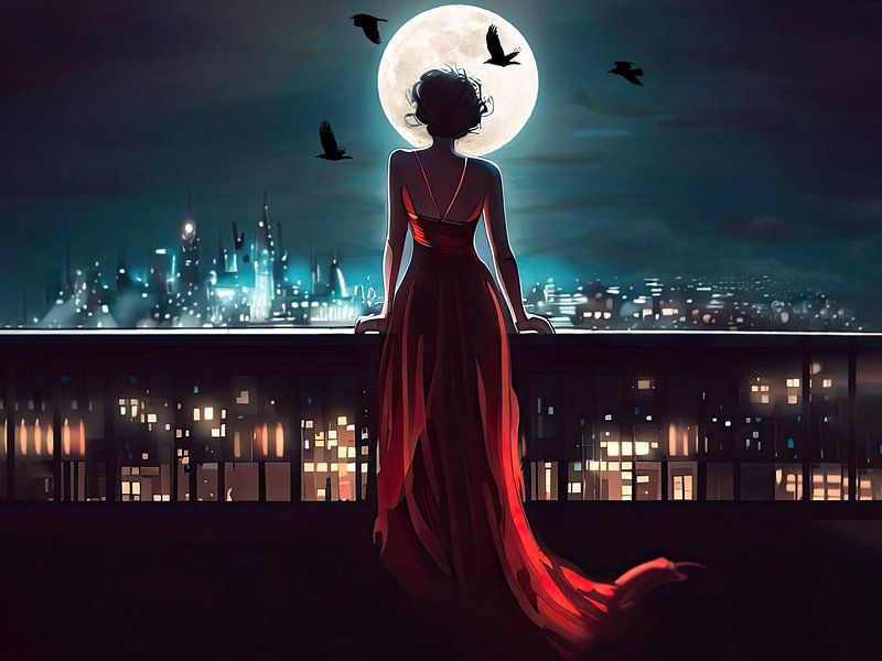 Ville au clair de lune par Arjen Roos