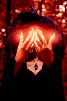 Witch with firey hands