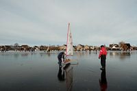 Ice sailing on the Nieuwkoopse Plassen