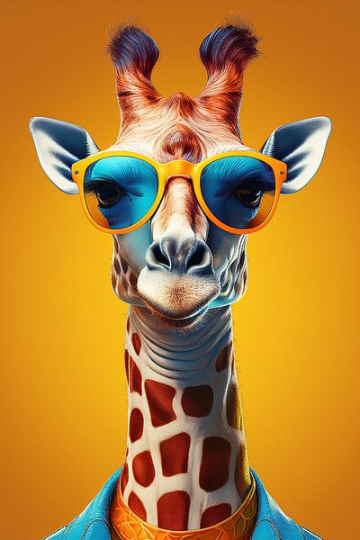 Giraffe mit Sonnenbrille von Jörg B. Schubert