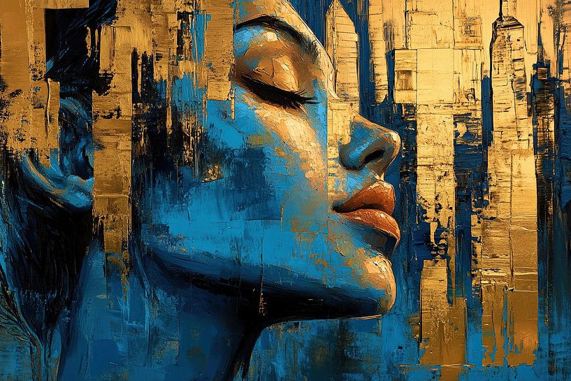 Frau Porträt | Gelassener Kontrast von Blickfänger Gemälde