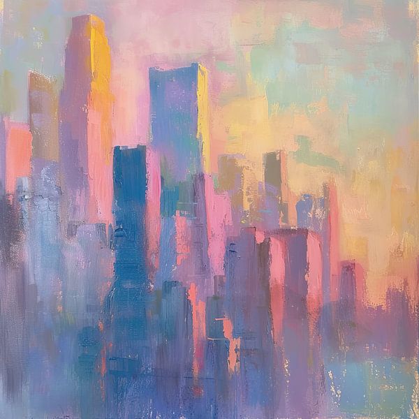 Stad Abstract | Stad Abstract van ARTEO Schilderijen