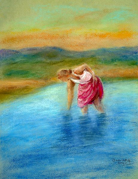 L'été. Dessiné à la main à l'encre pastel par Ineke de Rijk