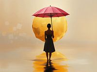 Frau mit Regenschirm