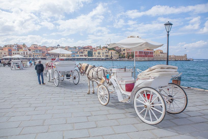 Carriages at the port of Rethymno by t.ART