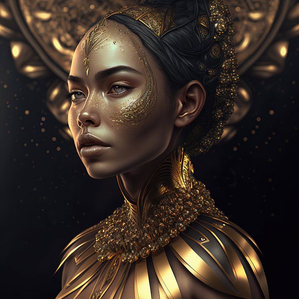 Painting Spiritual Woman: Golden Mindset by Surreal Media