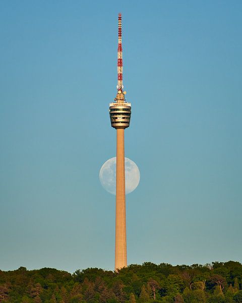 Full Moon behind TV Tower by Keith Wilson Photography