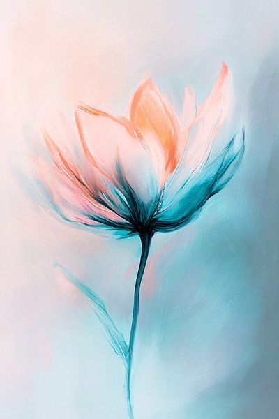 Fleur abstraite aux couleurs douces par Art & Soul Creations