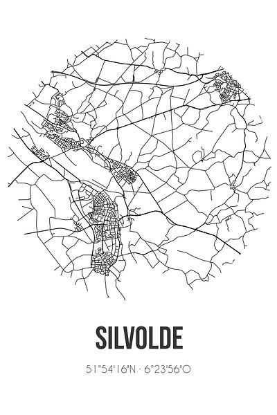 Silvolde (Gueldre) | Carte | Noir et blanc par Affiches de lieux