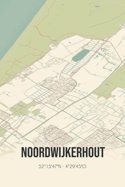 Alte Landkarte von Noordwijkerhout (Südholland) von Ortsdrucke