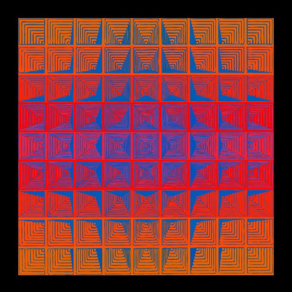 Verner Panton inspirierte Sonnenfarbene Abstraktion von Mad Dog Art