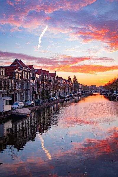 Oude Singel, Leiden at Sunrise by Franck Doho