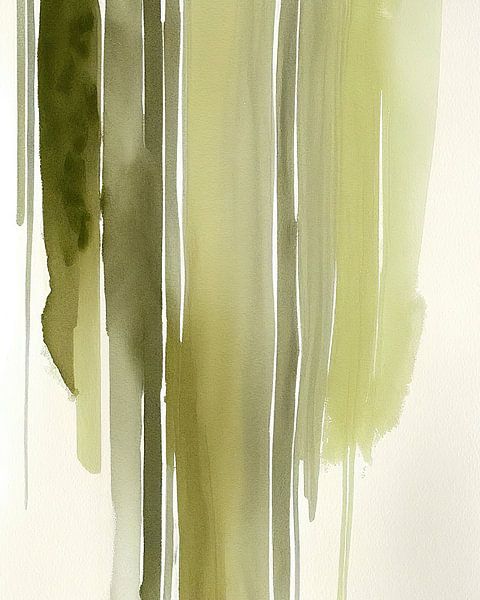 Abstract in olijf groen van Bert Nijholt