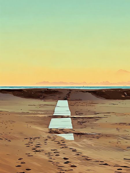 Strandweg bei Sonnenuntergang in Riviera von Sergio Pazzano