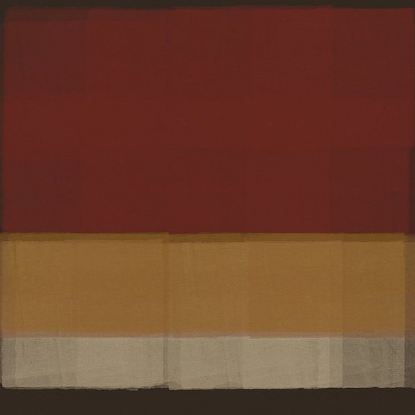 Rouge brique, jaune, blanc. Peinture abstraite colorée inspirée de Mark Rothko par Dina Dankers