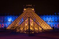 Louvre museum at night, Paris.