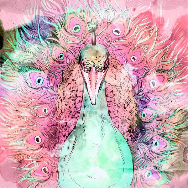 Paon japonais édition d'été par Mad Dog Art