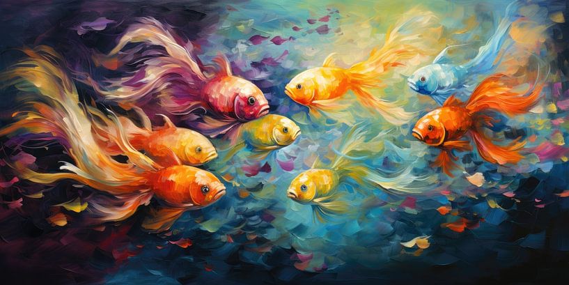 Banc de poissons multicolores par ARTemberaubend
