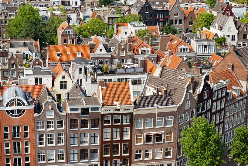 Panoramic view over springtime Amsterdam at the Prinsengracht by Sjoerd van der Wal Photography