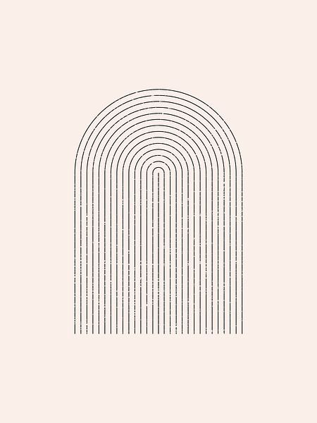 Retro Bögen in Schwarz auf Off-White Hintergrund von Dina Dankers