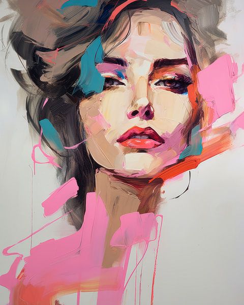 Buntes modernes und abstraktes Porträt von Studio Allee